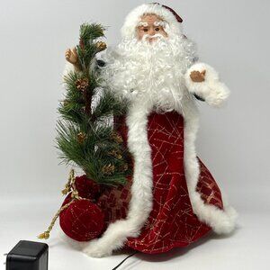 Trim A Home Christmas Santa Fiber Optic Tree Topper Or Stand Alone On Shelf